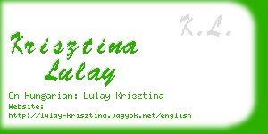 krisztina lulay business card